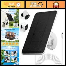 Solar Panel Charger for Outdoor Security Camera, 4W 5V, Waterproof, 10ft USB Cab