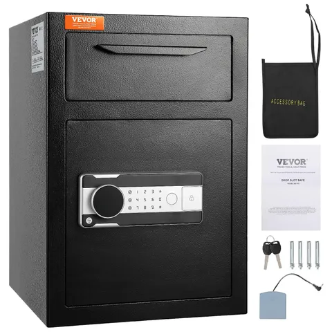 VEVOR 2.5 Cub Depository Safe, Deposit Safe with Drop 14" x x 20", black