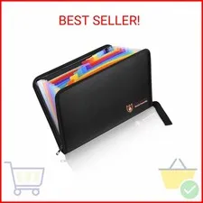 Fireproof Document Bag Fire & Water Resistant File Folder A4 Size 12 Pockets Fir