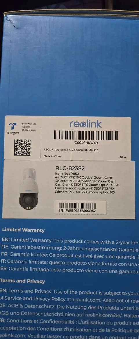 Reolink RLC-823S2 4K 8MP 360° PTZ 16x Optical Zoom PoE Outdoor Camera