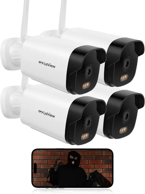 4K Outdoor Security Cameras,8Mp HD Cameras for Home Security with AI Human Detec