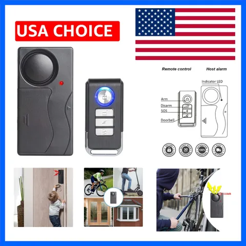 Wireless Anti-Theft Vibration Alarm, 110dB Loud Sensitivity Adjustable Motion...