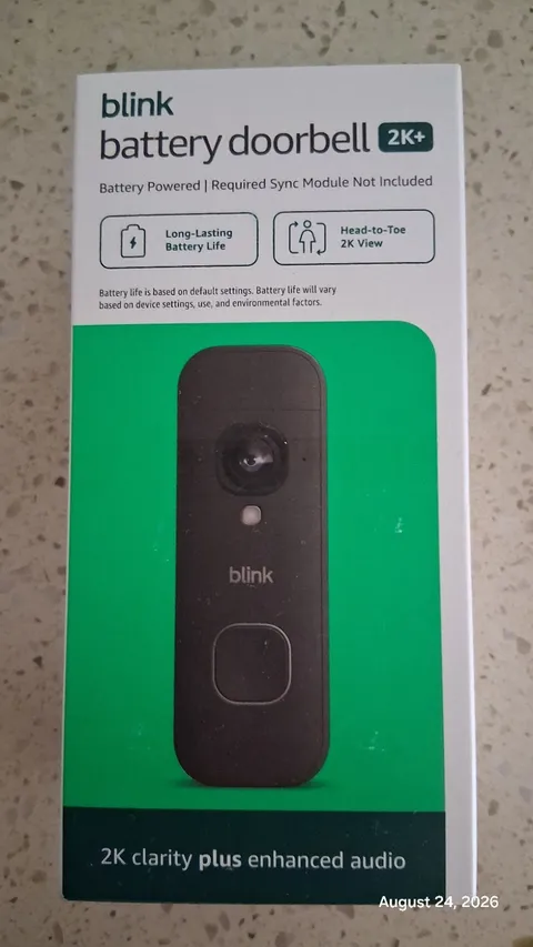 Brand New Blink Battery Doorbell (ADD ON) -Black / 2K+ Video / Alexa Compatible