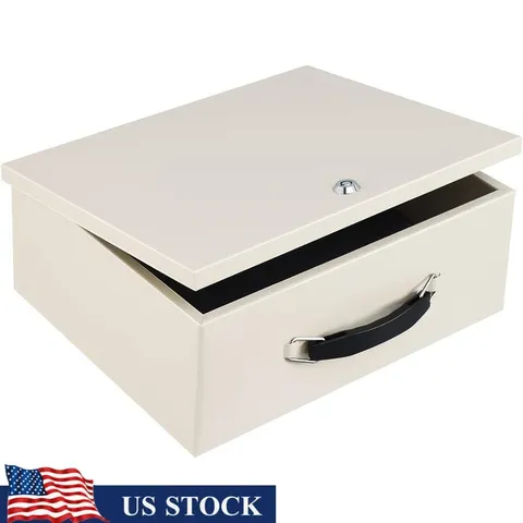 Heavy Duty Fireproof Lock Box W/ Key Documents Cash Valuables Travel Safe New