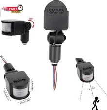 Hiletgo Outdoor PIR DC 12V Automatic Infrared PIR Motion Sensor Switch for LED F