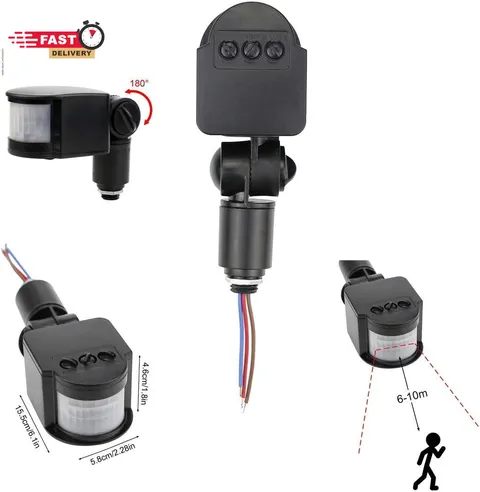 Hiletgo Outdoor PIR DC 12V Automatic Infrared PIR Motion Sensor Switch for LED F