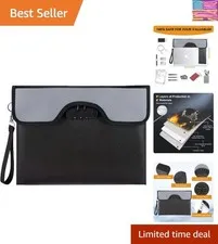 5200°F Fireproof Document Bag with Lock,Upgraded Fireproof Bag with Zipper/Re...