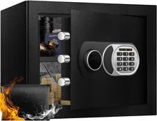 Fireproof Waterproof Safe Box with Digital Keypad & Smart Alert System