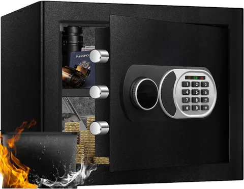 Fireproof Waterproof Safe Box with Digital Keypad & Smart Alert System