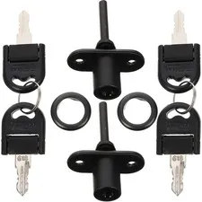 Black Steel Triple Drawer Lock 2Pcs for Office Furniture and Home Use