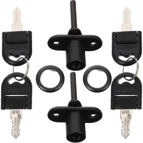 Black Steel Triple Drawer Lock 2Pcs for Office Furniture and Home Use