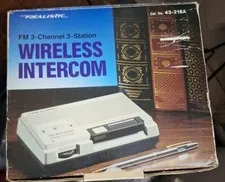 Vintage Realistic FM 3-Channel 3-Station Wireless Intercom 43-218A 