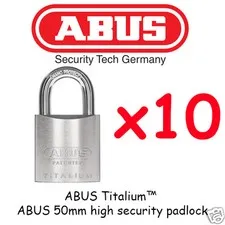 Padlocks ABUS Titalium MASSIVE 50mm Padlocks x10 Keyed Alike BULK LOT
