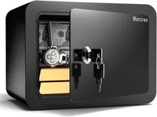Marcree 0.23 Cub Safe, Small Safe Box with Key, Mini Home Safes for Money, Co...