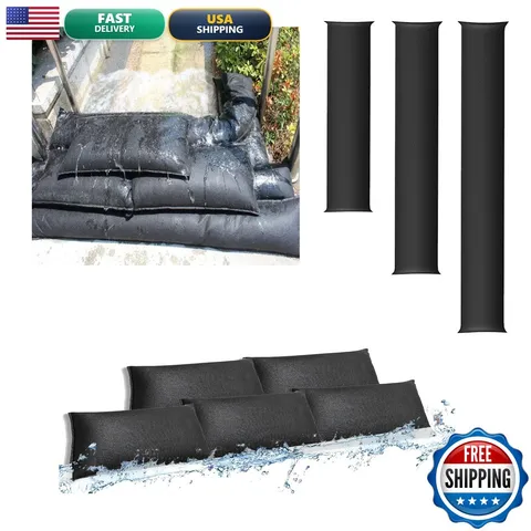 Estresen 3Ft-6Pack Water Leak Absorber Water Barrier Flooding Sandless Sandbags