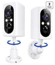 2 Pack Wireless Wi-Fi IP/Network Surveillance Cameras USB Powered Indoor/Outdoor