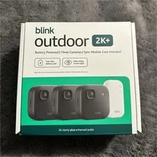 Blink Outdoor 2K+ 3-Camera Battery Wireless Kit w/ Sync Module, 2K Wi-Fi