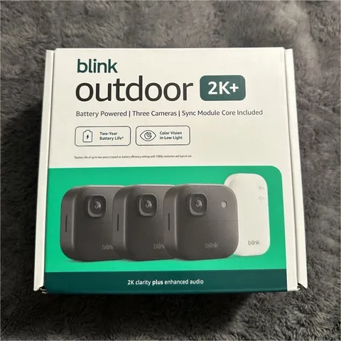 Blink Outdoor 2K+ 3-Camera Battery Wireless Kit w/ Sync Module, 2K Wi-Fi