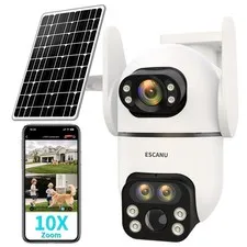 Three-Lens Security Camera Wireless Outdoor,2K 360° View Cameras for Home Sec...