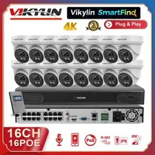 Vikylin SmartFind 4K 16ch 16POE CCTV System 8MP Camera IR Night Vision Audio Lot
