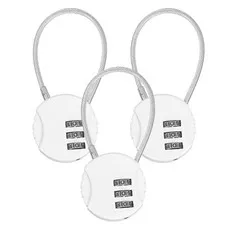 3-Pack Combination Locker Lock, 3 Digit Padlock for Gym/Luggage [White]