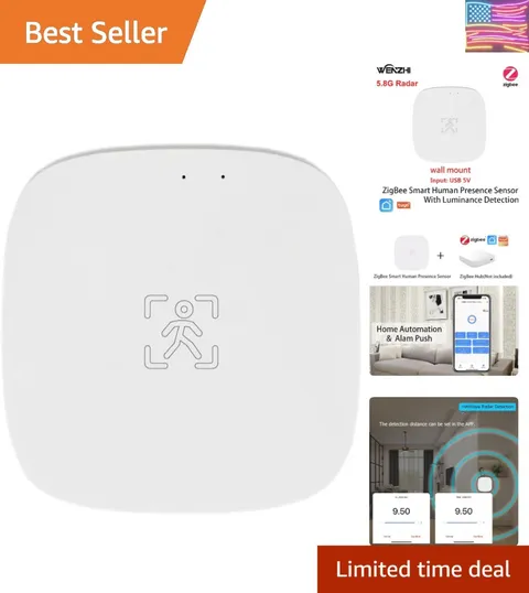 Presence Sensor, Smart Motion Sensor Zigbee 5.8 GHz Radar MmWave Presence Sen...