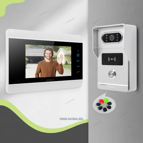 HOMSECUR 7" HD Visual Intercom System Doorbell Camera With Screen 2 Way Intercom