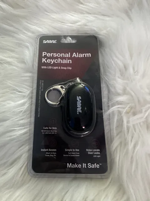 NEW Sealed SABRE Personal Alarm Keychain with LED Light & Snap Clip 🆘 🛟