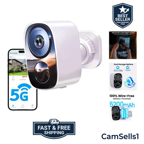 2026 Upgraded 2K Security Cameras Wireless Outdoor, Free Cloud Storage, 1-6  ...