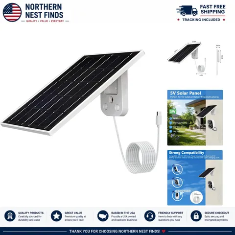 Eco-Friendly 3W USB C Solar Panel for Outdoor Cameras - 23% High Efficiency