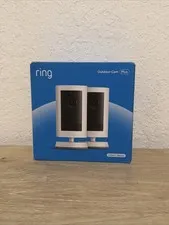 Ring Outdoor Cam Plus, 2 Pack White - Battery Powered - 2K Video
