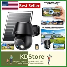 24/7 Recording 4G Solar Security Camera - 2K Motion Detection, Waterproof Design