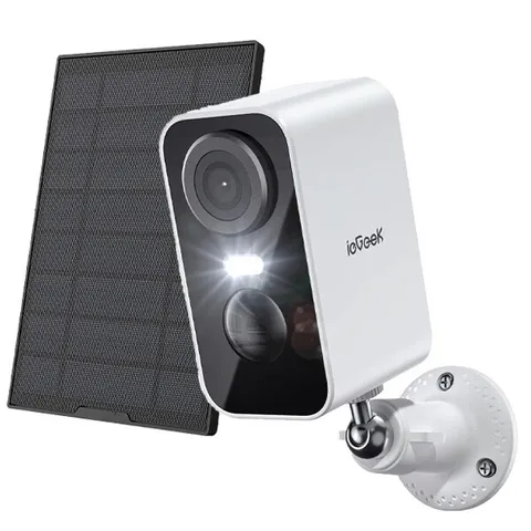 2K WiFi 2-Way Audio Camera, Solar Battery Wireless Security Camera Outdoor, IP66