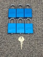 AMERICAN LOCK S1105KABLU2KS Anodized Aluminum Safety Padlock, Lot of 6