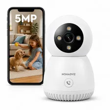 NomadVIZ E2 Pro 5MP Indoor Pan-Tilt Security Camera with One-Touch Call