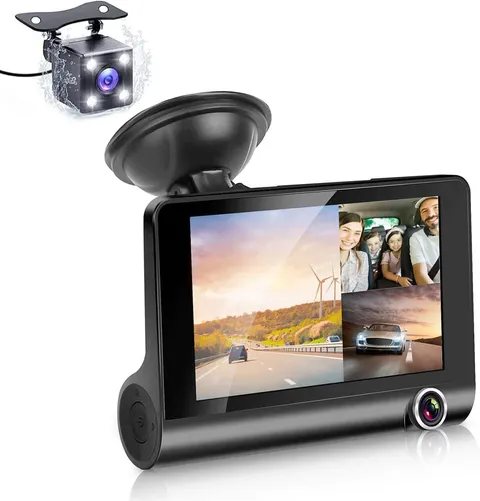 1080P 4" Dual Lens HD Car DVR Video Dash Cam Recorder Camera LCD Screen G-Sensor