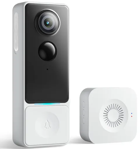 Andyssey Video Doorbell Camera Wireless 3MP HD, Free Human Small, White