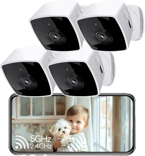 Cameras for Home Security 5Ghz, 2K Indoor Camera, Pet Camera with Phone App, AI