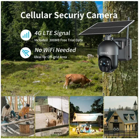 Solar Wireless Security Camera 2K HD Color Night Vision