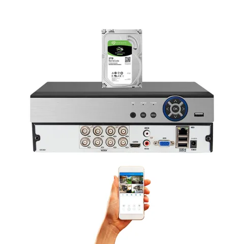 Evertech 8 Channel H.265 Security Surveillance Recorder DVR with 2TB Hard Drive