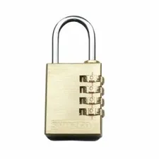 Syneco 4 Dial Brass Combination Padlock