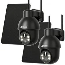 5MP Solar Powered Security Camera Wireless PTZ WIFI PIR Audio Color Night Vision