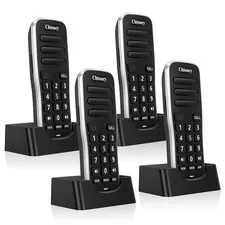 4 Pack Wireless Intercom System 1 Mile Range Rechargeable 10 Channel Home Office