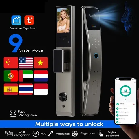 Tuya 3D Face Real-time Intercom Smart Door Lock Security Camera Intelligent New