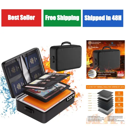 DocSafe 5200°F Fireproof Document Organizer Box with Lock