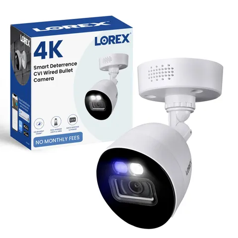 Indoor/Outdoor 4K Ultra HD Smart Deterrence CVI Wired Add-On Bullet Security ...