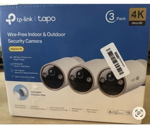 TP-Link Tapo C460 MagCam 4K Wire-Free Indoor/Outdoor 3-Pack, Night Vision, Alexa