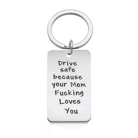 Drive Safe Keychain to Son Daughter Gift from Mom Dad I Love You Keychain Val...