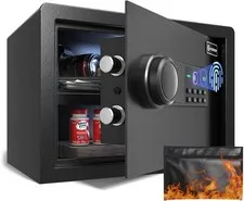 Biometric Safe W/ Fireproof Bag Quick-Access Security Safe Box W/ Upgraded
