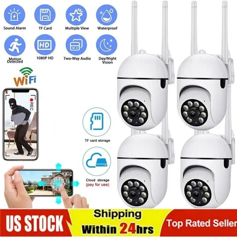 4 Pack Wifi Wireless Security Camera, System Outdoor Vision 1080P HD Surveillanc
